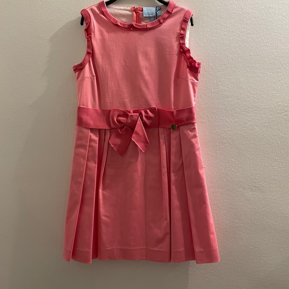 Lanvin Paris Girls Bow Dress In Pink NWT As Is.